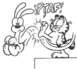 Garfield patea a Odie