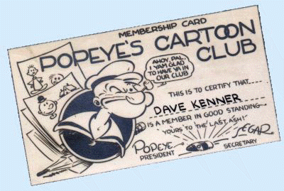  Carnet 1934 De Socio Del Club De la Historieta De Popeye 